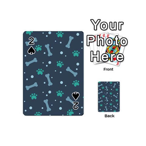 Bons Foot Prints Pattern Background Playing Cards 54 Designs (Mini) from ArtsNow.com Front - Spade2