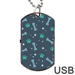 Bons Foot Prints Pattern Background Dog Tag USB Flash (Two Sides)