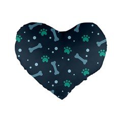 Bons Foot Prints Pattern Background Standard 16  Premium Heart Shape Cushions from ArtsNow.com Front