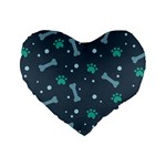Bons Foot Prints Pattern Background Standard 16  Premium Heart Shape Cushions