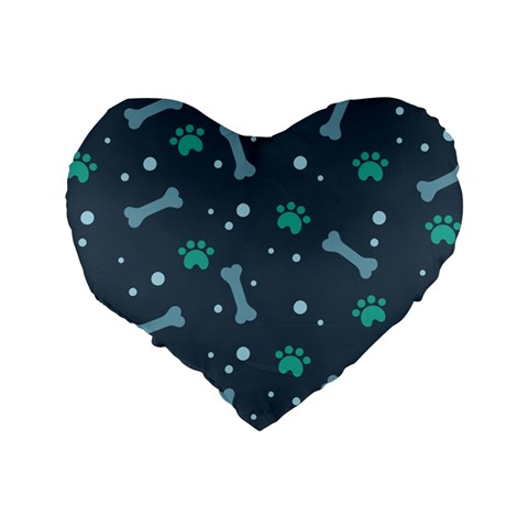 Bons Foot Prints Pattern Background Standard 16  Premium Heart Shape Cushions from ArtsNow.com Back