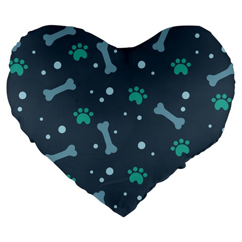Bons Foot Prints Pattern Background Large 19  Premium Heart Shape Cushions from ArtsNow.com Front