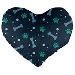 Bons Foot Prints Pattern Background Large 19  Premium Heart Shape Cushions