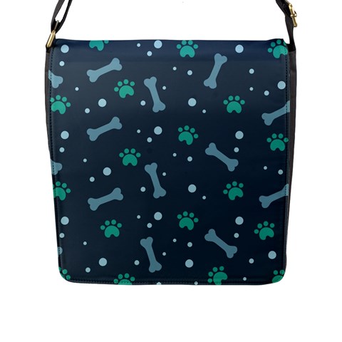 Bons Foot Prints Pattern Background Flap Closure Messenger Bag (L) from ArtsNow.com Front