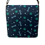 Bons Foot Prints Pattern Background Flap Closure Messenger Bag (L)