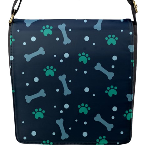 Bons Foot Prints Pattern Background Flap Closure Messenger Bag (S) from ArtsNow.com Front