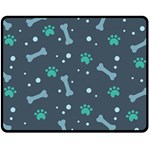 Bons Foot Prints Pattern Background Two Sides Fleece Blanket (Medium)