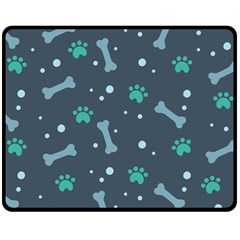 Bons Foot Prints Pattern Background Two Sides Fleece Blanket (Medium) from ArtsNow.com 58.8 x47.4  Blanket Back