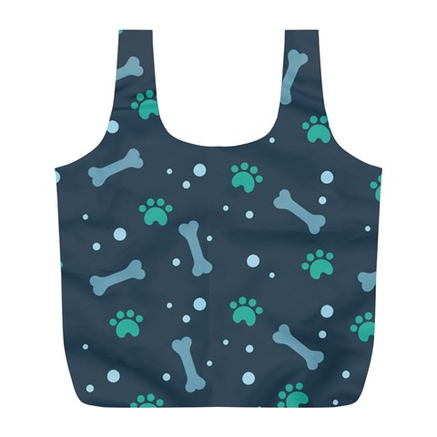 Bons Foot Prints Pattern Background Full Print Recycle Bag (L) from ArtsNow.com Front