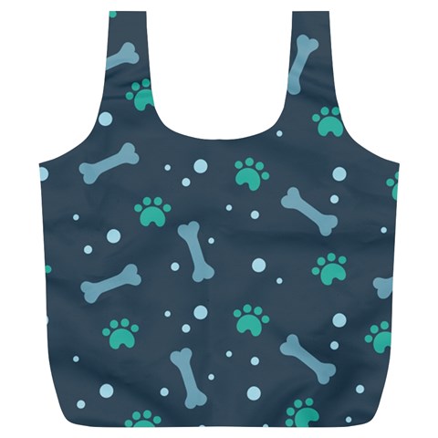 Bons Foot Prints Pattern Background Full Print Recycle Bag (XL) from ArtsNow.com Front