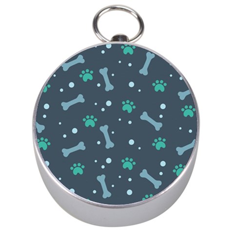 Bons Foot Prints Pattern Background Silver Compasses from ArtsNow.com Front