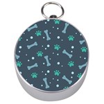 Bons Foot Prints Pattern Background Silver Compasses