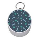 Bons Foot Prints Pattern Background Mini Silver Compasses