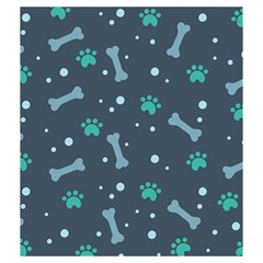 Bons Foot Prints Pattern Background Drawstring Pouch (Medium) from ArtsNow.com Back