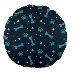 Bons Foot Prints Pattern Background Large 18  Premium Flano Round Cushions from ArtsNow.com Back