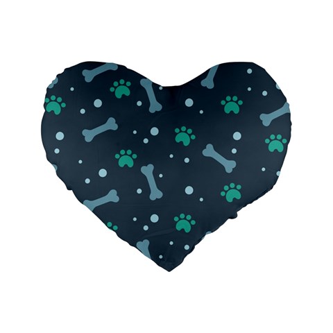 Bons Foot Prints Pattern Background Standard 16  Premium Flano Heart Shape Cushions from ArtsNow.com Front