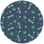Bons Foot Prints Pattern Background Wooden Bottle Opener (Round)