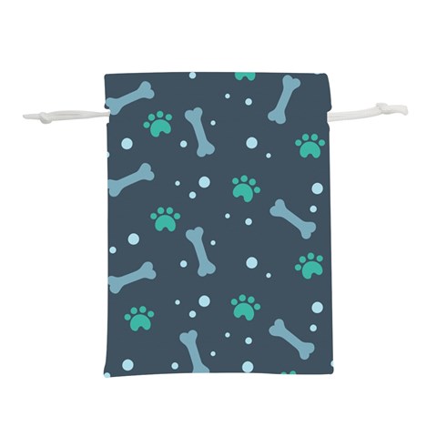 Bons Foot Prints Pattern Background Lightweight Drawstring Pouch (M) from ArtsNow.com Front