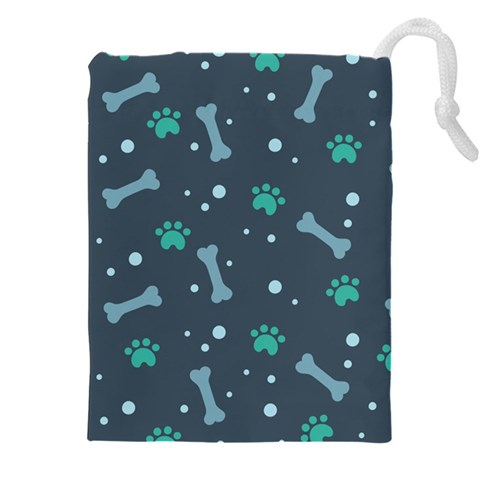 Bons Foot Prints Pattern Background Drawstring Pouch (5XL) from ArtsNow.com Front