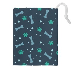 Bons Foot Prints Pattern Background Drawstring Pouch (5XL) from ArtsNow.com Front