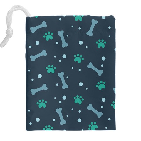 Bons Foot Prints Pattern Background Drawstring Pouch (5XL) from ArtsNow.com Back