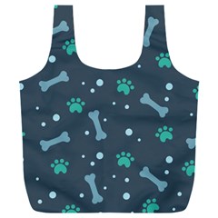 Bons Foot Prints Pattern Background Full Print Recycle Bag (XXL) from ArtsNow.com Back