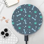 Bons Foot Prints Pattern Background Wireless Fast Charger(White)
