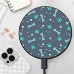 Bons Foot Prints Pattern Background Wireless Fast Charger(Black)