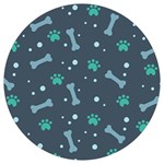 Bons Foot Prints Pattern Background Round Trivet