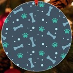 Bons Foot Prints Pattern Background UV Print Acrylic Ornament Round