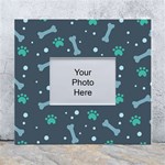 Bons Foot Prints Pattern Background White Wall Photo Frame 5  x 7 