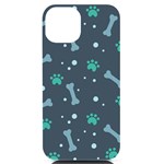 Bons Foot Prints Pattern Background iPhone 14 Black UV Print Case