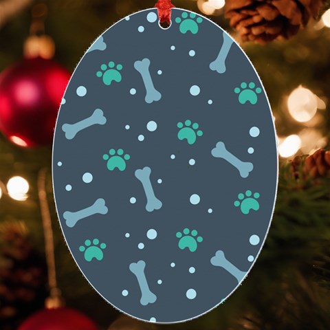Bons Foot Prints Pattern Background UV Print Acrylic Ornament Oval from ArtsNow.com Front