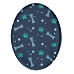 Bons Foot Prints Pattern Background Oval Glass Fridge Magnet (4 pack)