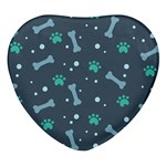 Bons Foot Prints Pattern Background Heart Glass Fridge Magnet (4 pack)