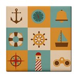 Nautical Elements Collection Tile Coaster