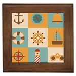 Nautical Elements Collection Framed Tile