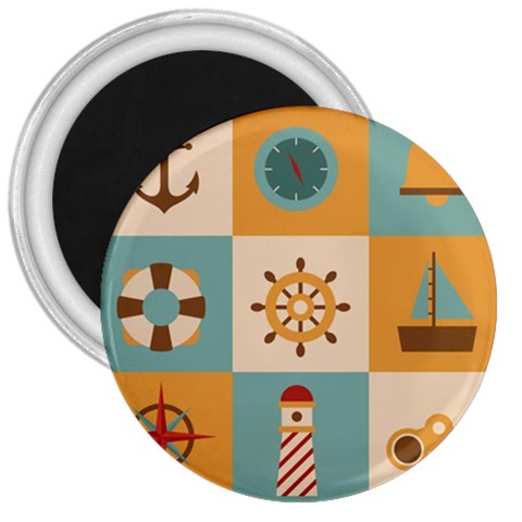 Nautical Elements Collection 3  Magnets from ArtsNow.com Front