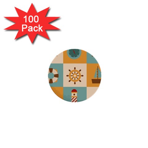 Nautical Elements Collection 1  Mini Buttons (100 pack)  from ArtsNow.com Front