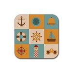 Nautical Elements Collection Rubber Coaster (Square)
