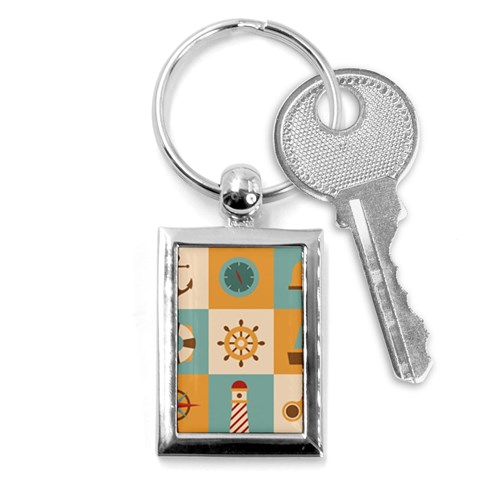 Nautical Elements Collection Key Chain (Rectangle) from ArtsNow.com Front