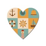 Nautical Elements Collection Heart Magnet