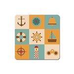 Nautical Elements Collection Square Magnet