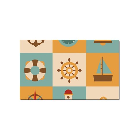 Nautical Elements Collection Sticker Rectangular (100 pack) from ArtsNow.com Front