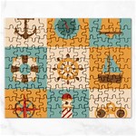 Nautical Elements Collection Rectangular Jigsaw Puzzl