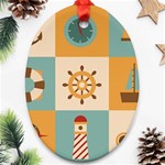 Nautical Elements Collection Oval Ornament (Two Sides)