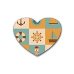 Nautical Elements Collection Rubber Coaster (Heart)