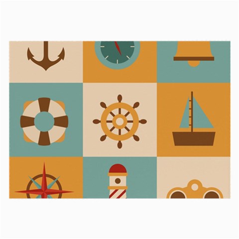 Nautical Elements Collection Large Glasses Cloth (2 Sides) from ArtsNow.com Front