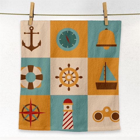Nautical Elements Collection Face Towel from ArtsNow.com Front
