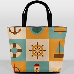 Nautical Elements Collection Bucket Bag from ArtsNow.com Back